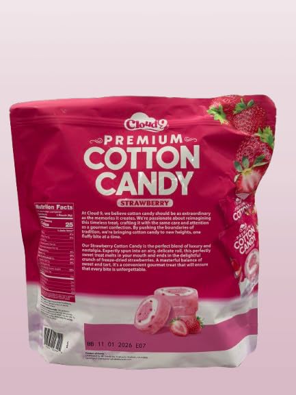 Cloud 9 Premium Cotton Candy Freeze Dried Strawberry Pieces