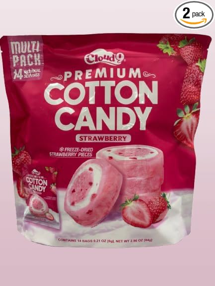 Cloud 9 Premium Cotton Candy Freeze Dried Strawberry Pieces