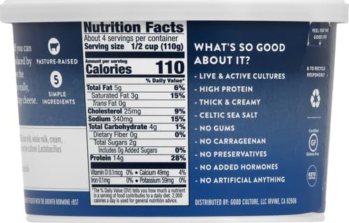 Good Culture Simply Whole Milk 4% Cottage Cheese Tub, 16oz