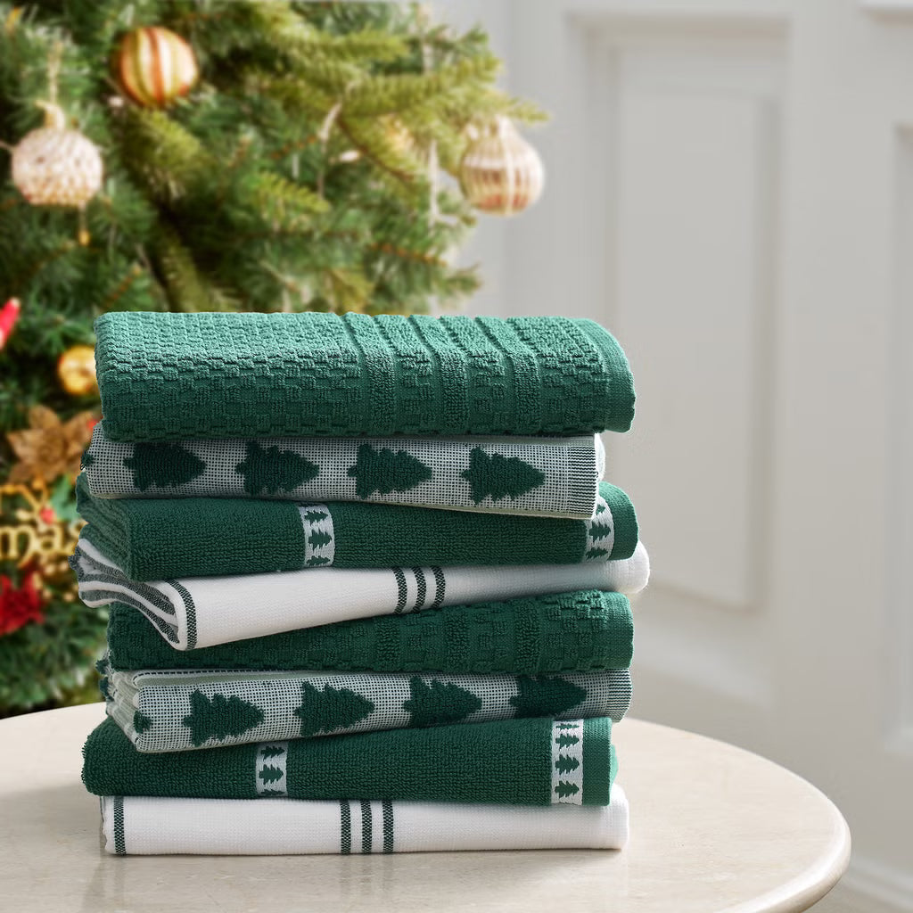 Holiday Kitchen Towels, 8-pack (multiple colors)