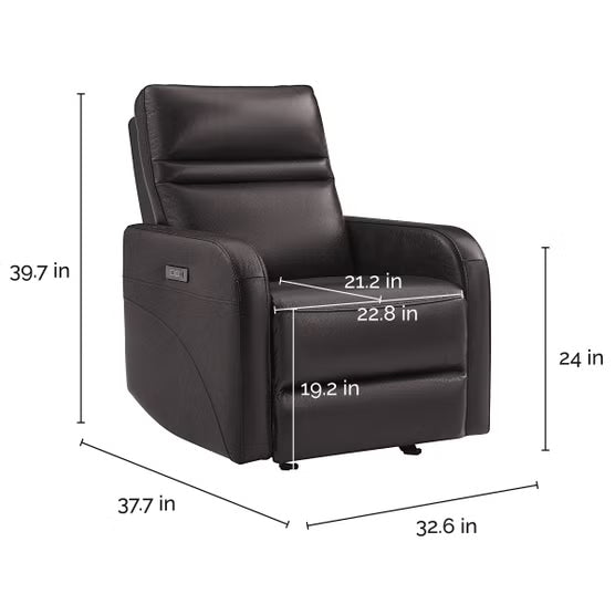 Gilman Creek Aldryn Leather Gliding Power Recliner with Power Headrest*