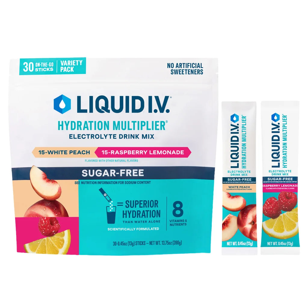 Liquid I.V. Hydration Multiplier, 30 Individual Serving Stick Packs in Resealable Pouch, Sugar Free, Variety Pack