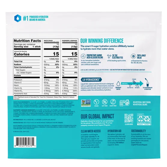 Liquid I.V. Hydration Multiplier, 30 Individual Serving Stick Packs in Resealable Pouch, Sugar Free, Variety Pack