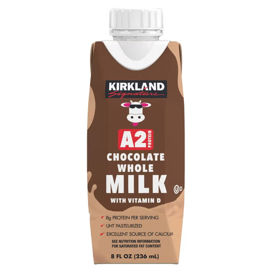 Kirkland Signature A2 Chocolate Milk, 8 fl oz, 24-count