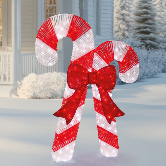 72" Candy Canes with LED Twinkle Lights*