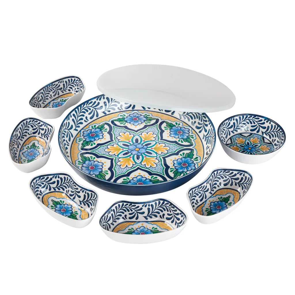 7-piece Melamine Lazy Susan with Cover