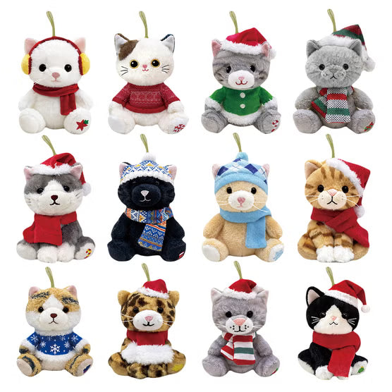 Plush Ornament Advent Calendar, Set of 12, Cats or Dogs