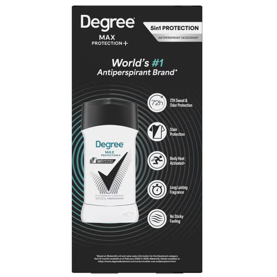 Degree Men Max Protection+ Antiperspirant Deodorant, 2.6 oz, 6-pack