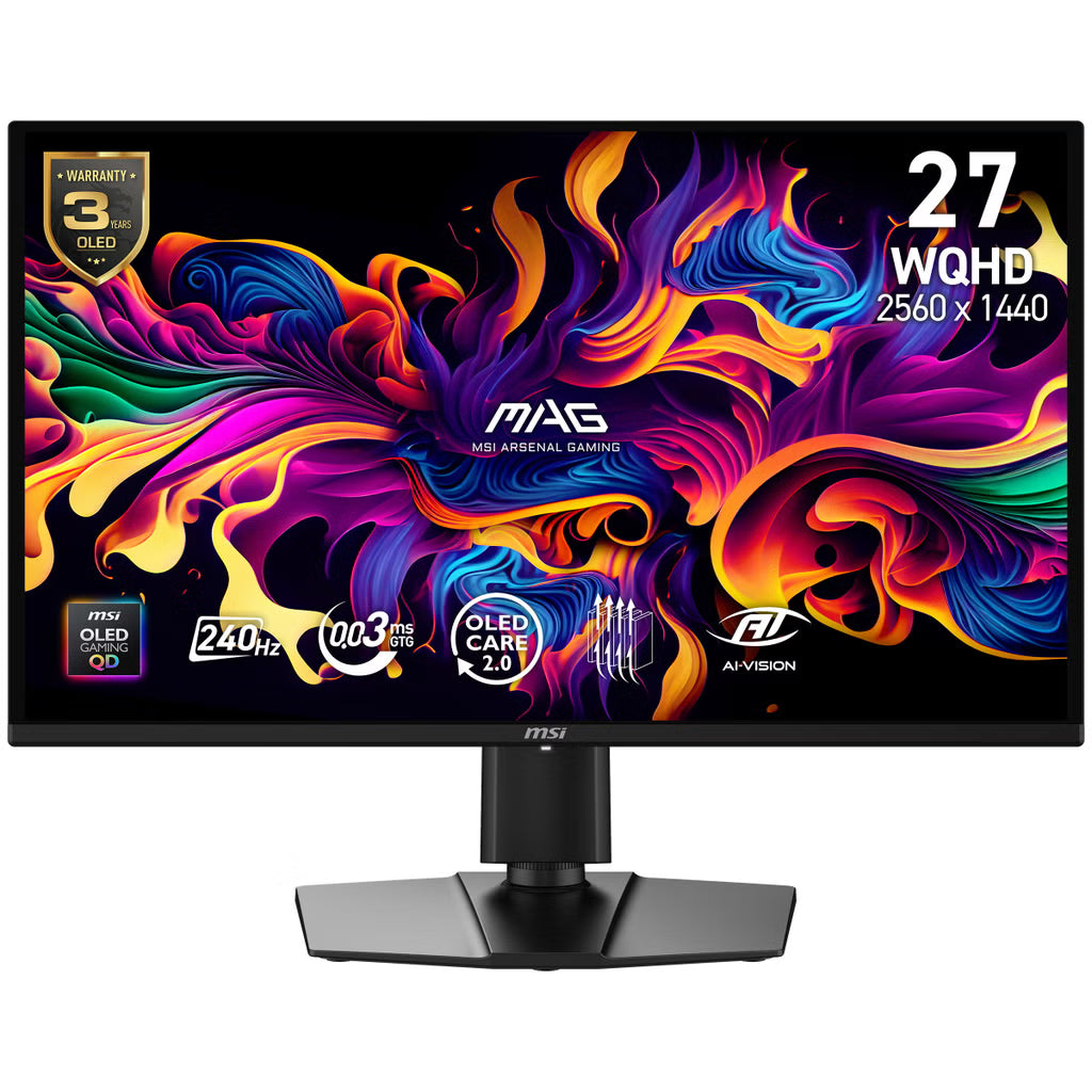MSI 27" Gaming QHD QD-OLED 240Hz 0.03ms NVIDIA G-Sync & AMD FreeSync Monitor*
