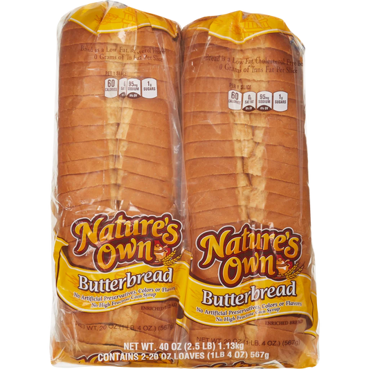 Nature's Own ButterBread Bread, 20 oz, 2 ct