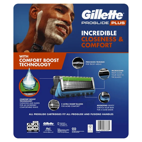 Gillette Proglide Plus Razor Cartridge Refills, 16 Count