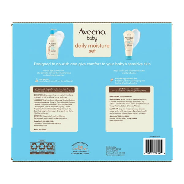 Aveeno Baby Moisture Set, 2 Wash & Shampoo + Lotion, 44 oz