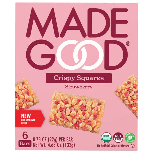 MadeGood Strawberry Crispy Squares, 4.68 oz
