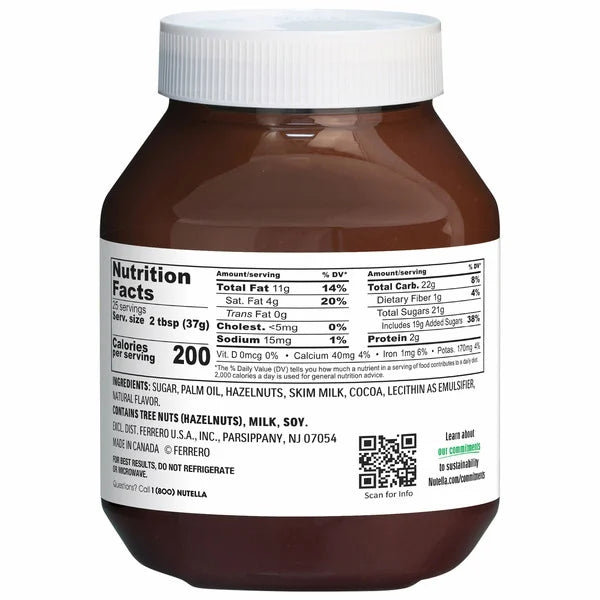 Ferrero Nutella Hazelnut Spread 2 ct, 33.5 oz