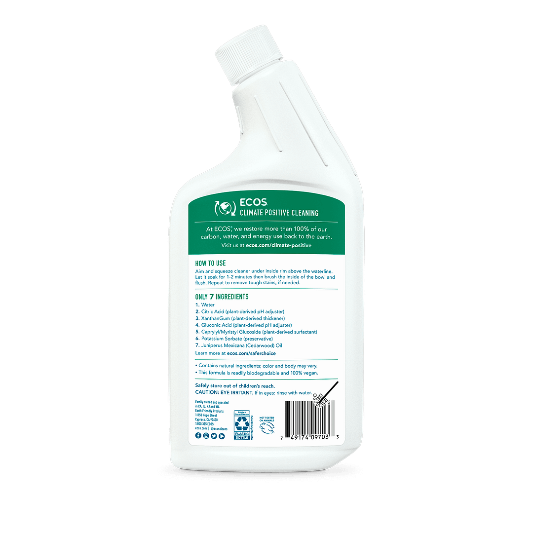 Ecos Toilet Bowl Cleaner Cedar Scent, 24 oz