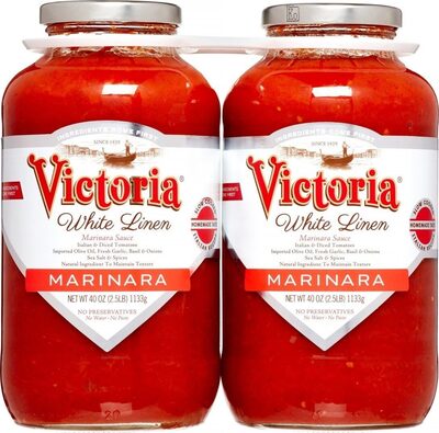 Victoria White Linen Marinara Sauce, 40 oz, 2 count