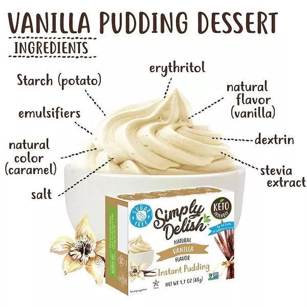 Simply Delish Vanilla Natural Pudding and Pie Filling, 1.7 oz