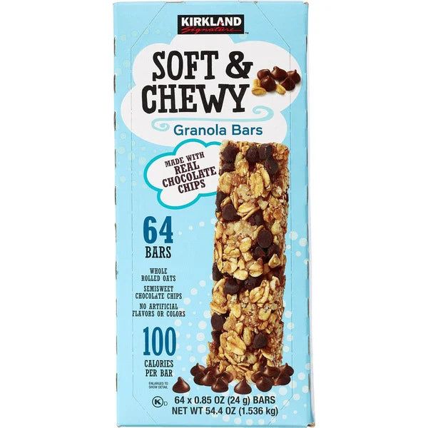 Kirkland Signature Soft & Chewy Chocolate Chip Granola Bars 64 ct, .85 oz