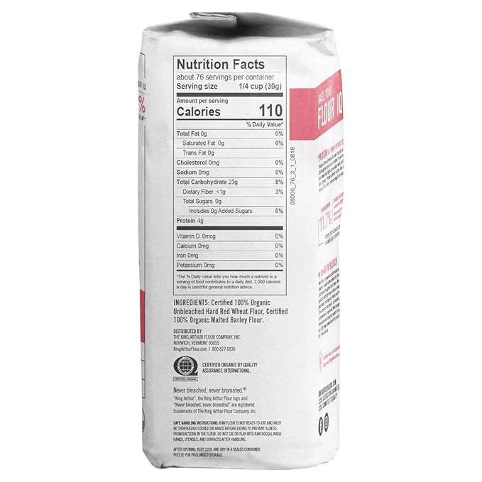 King Arthur Organic Artisan All Purpose Flour, 5 lb