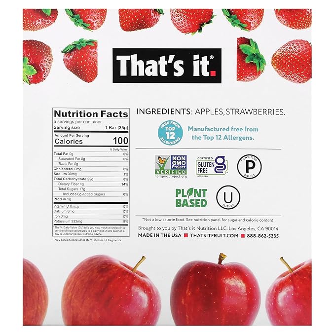 That's It Strawberry Fruit Bar, 5 Count