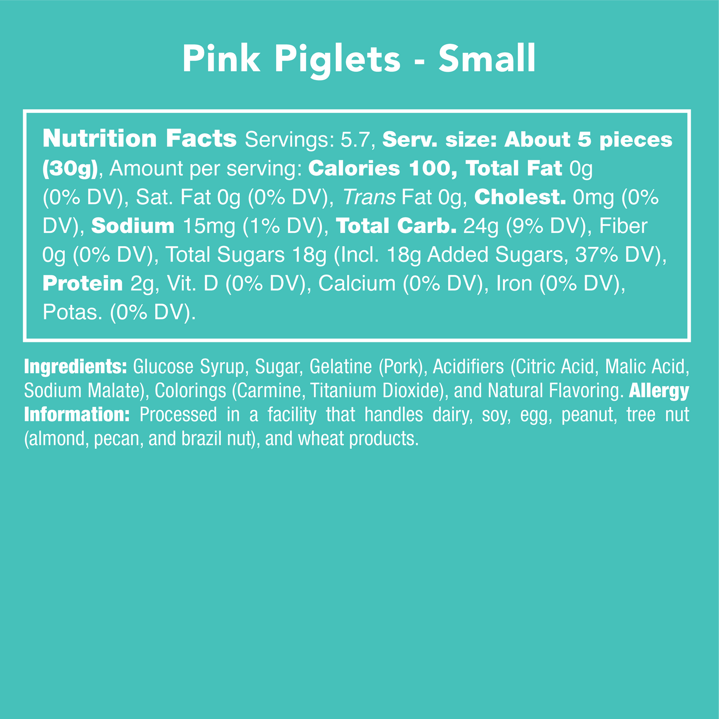 Candy Club Pink Piglets, 6 oz