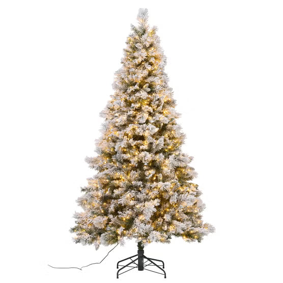 7.5' Pre-Lit Glitter Flocked Micro LED with Twinkle Artificial Christmas Tree*