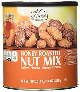 Savanna Orchards Gourmet Honey Roasted Nut Mix - Cashews, Almonds, Peanuts & Pecans, 30 oz