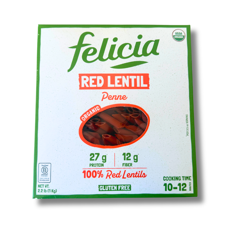 Felicia Organic Red Lentil Penne Pasta, 1 kg
