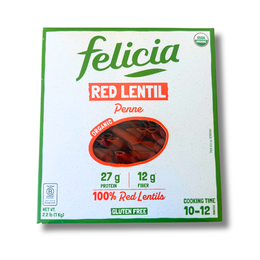 Felicia Organic Red Lentil Penne Pasta, 1 kg