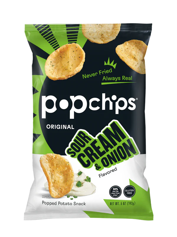 Popchips Original Sour Cream & Onion Chips, 5 oz
