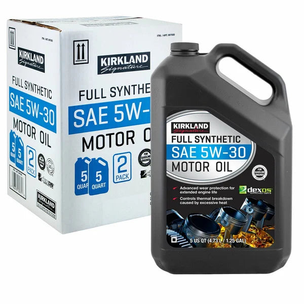 Kirkland Full Synthetic SAE 5W-30 Motor Oil 5 Quart, 2 pack