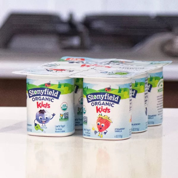 Stonyfield Organic Kids' Strawberry Banana Whole Milk Yogurt 6 ct, 4 oz