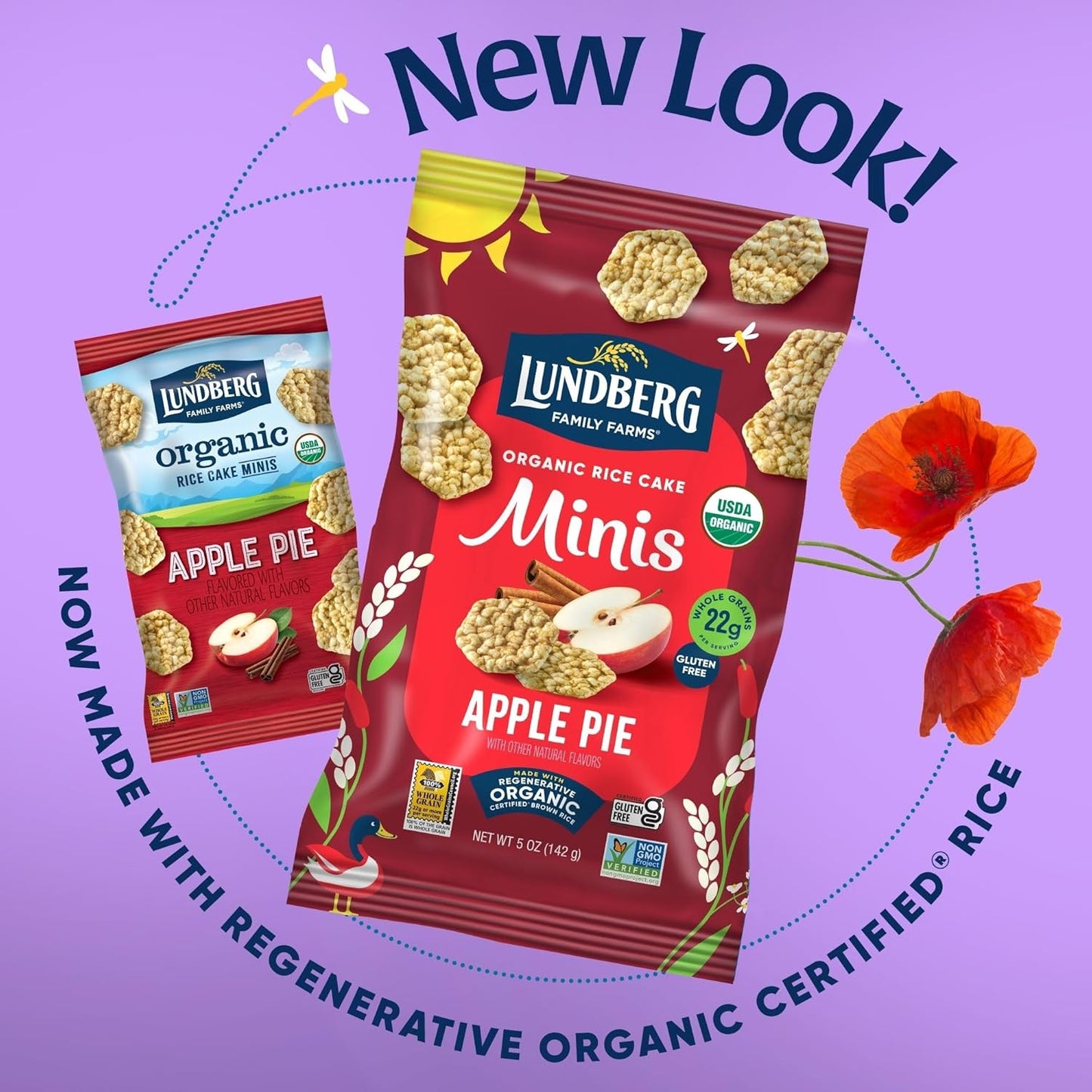 Lundberg Organic Apple Pie Rice Cake Minis, 5 oz