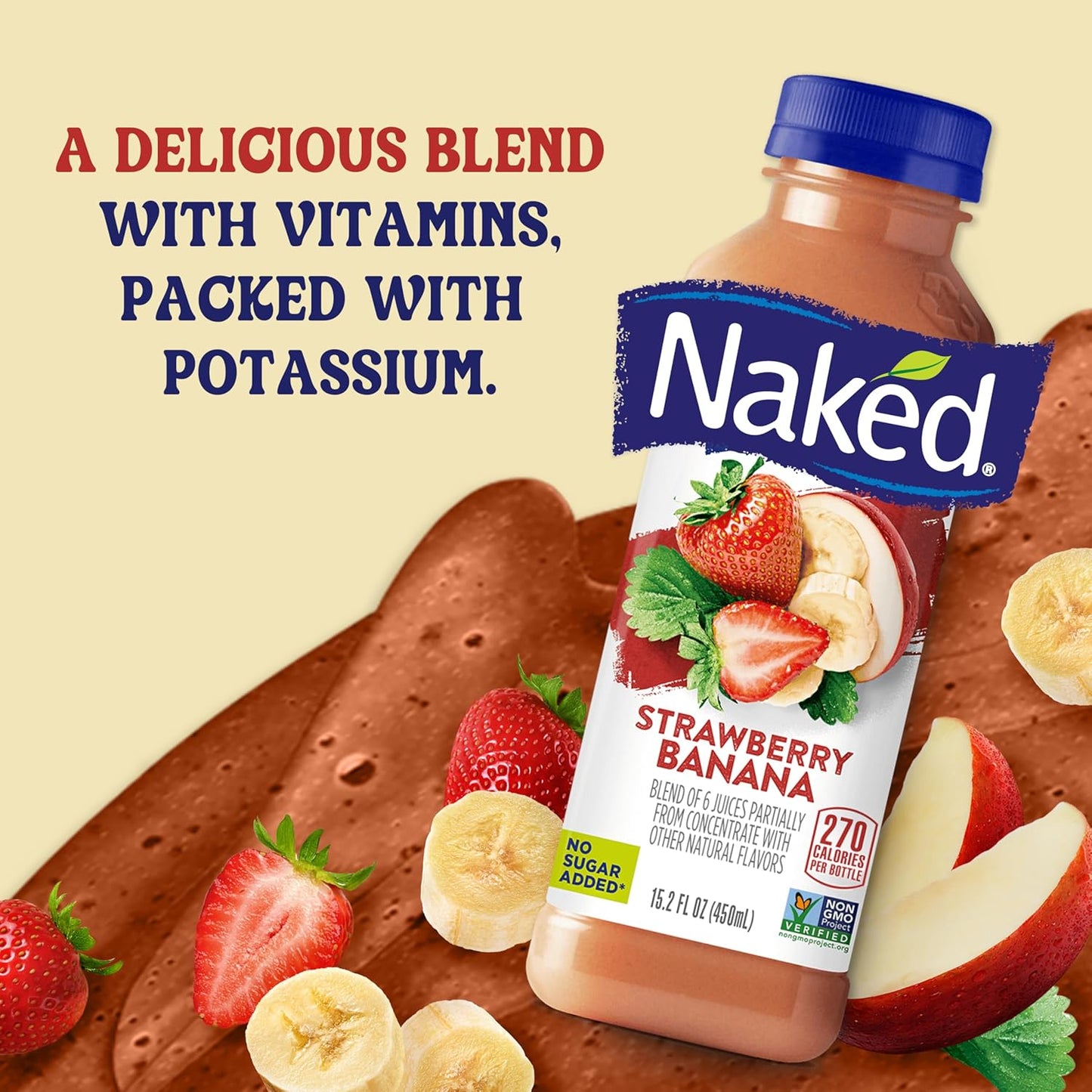 Naked Strawberry Banana Juice, 15.2 oz