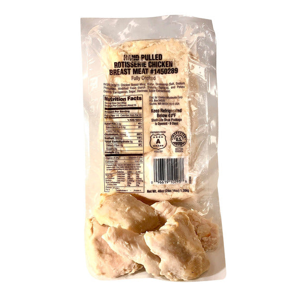 Hand Pulled Rotisserie Chicken Breast Meat, 46 oz