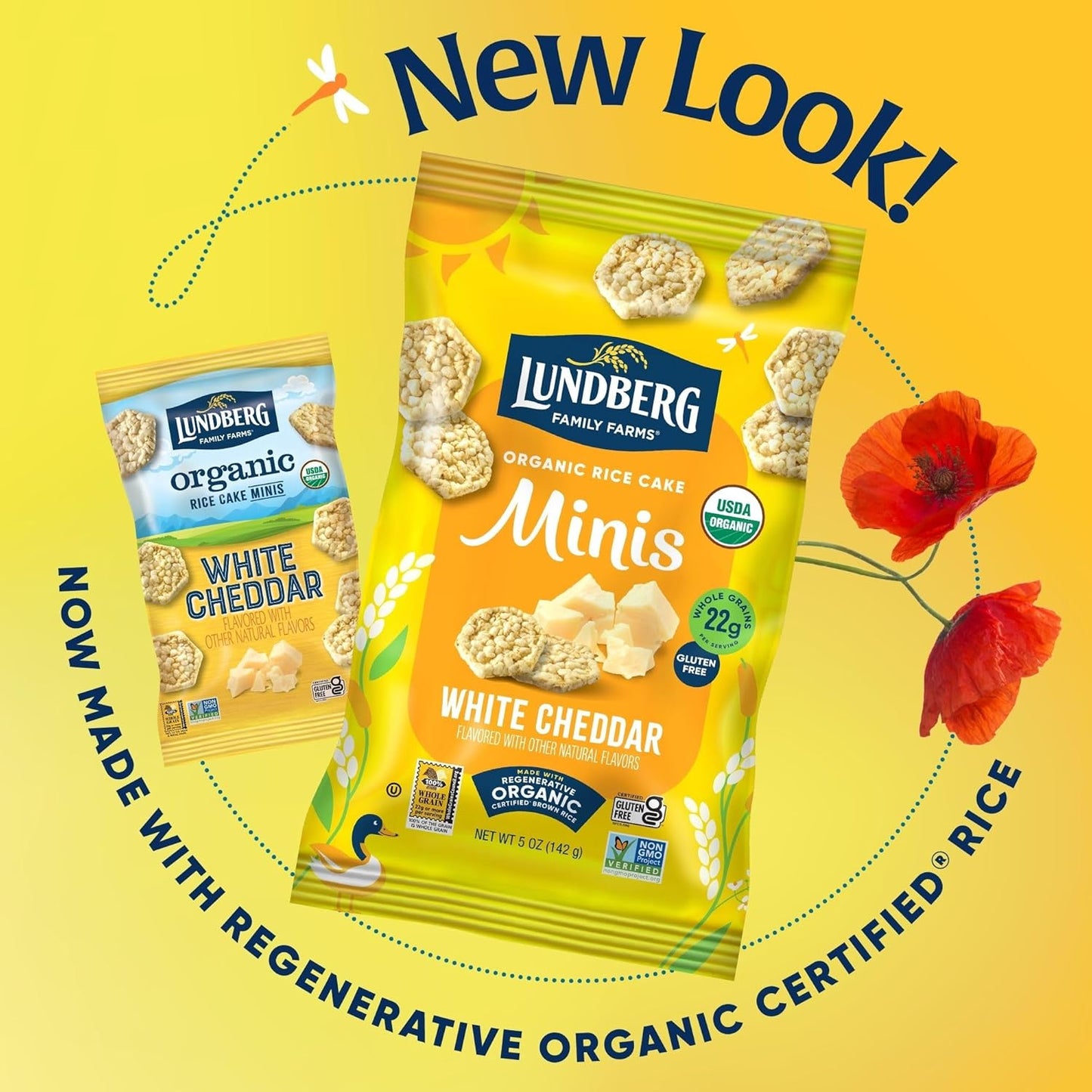 Lundberg Organic White Cheddar Rice Cake Minis, 5 oz