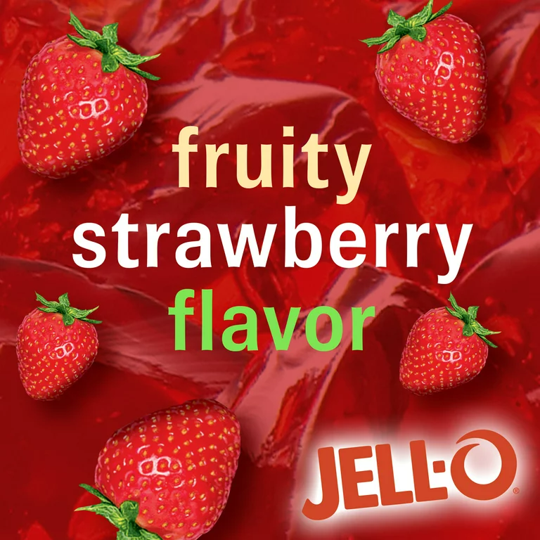 Jell-O Strawberry Artificially Flavored Gelatin Dessert Mix, Family Size, 6 oz Box