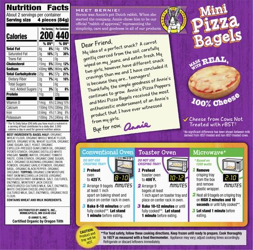 Annie's Mini Cheese Pizza Bagels, 6.65 oz