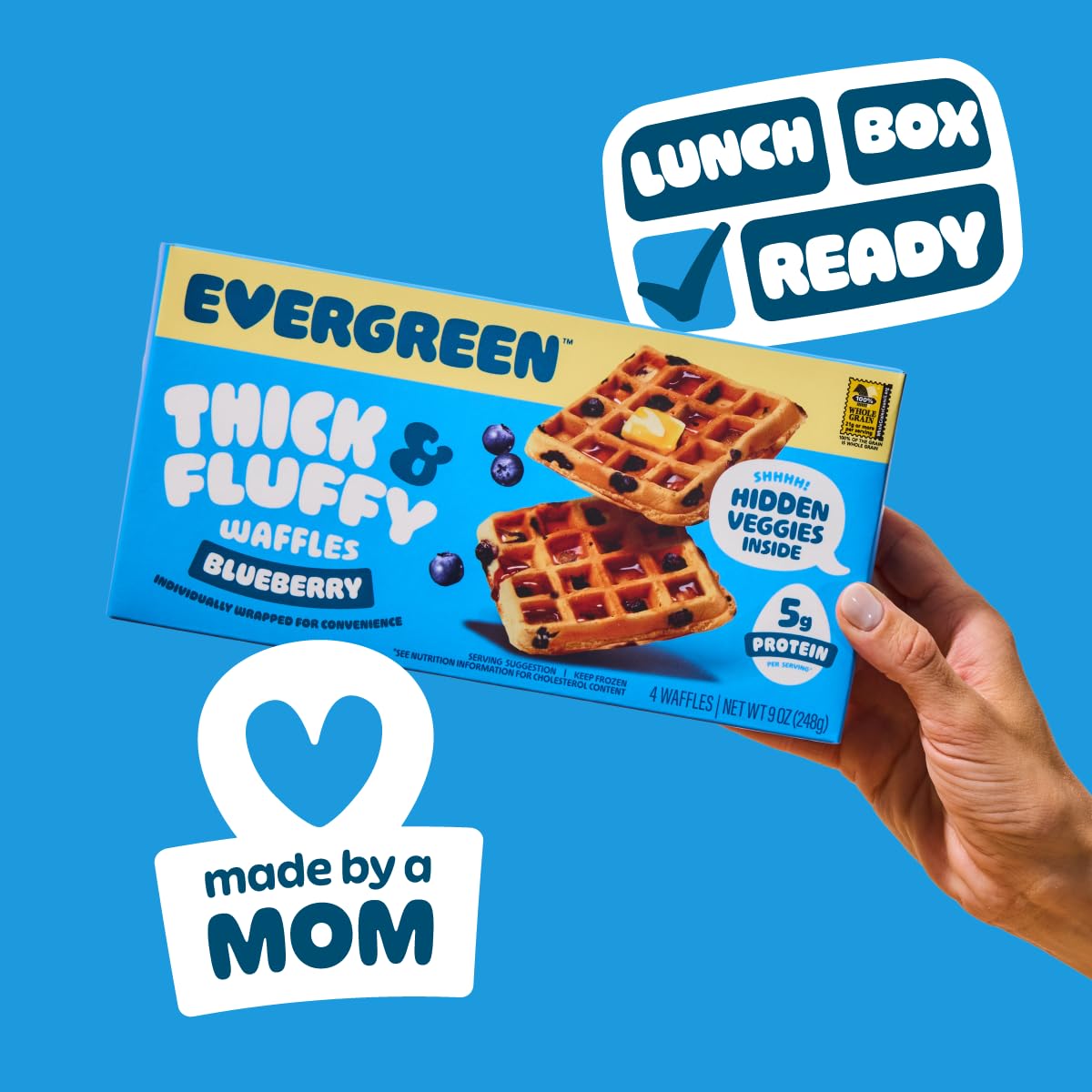 Evergreen Thick & Fluffy Blueberry Waffles, 4 count