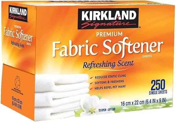 Kirkland Signature Fabric Softener Sheets 2 ct, 250 sheets