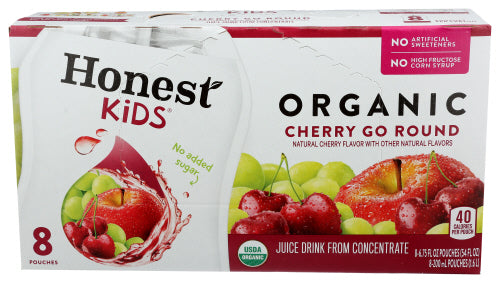 Honest Kids Organic Cherry Go Round Fruit Juice, 8 Count