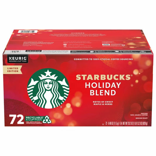 Starbucks Coffee Holiday Blend K-Cup Pod, 72 Count