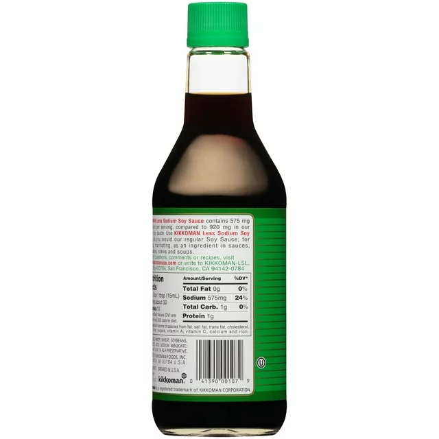 Kikkoman Less Sodium Soy Sauce, 15 oz