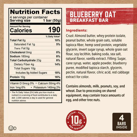 Kodiak Blueberry Oat Soft-Baked Sandwich Breakfast Bars, 7.05 oz