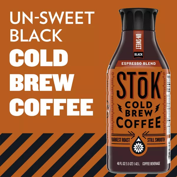 SToK Espresso Blend Un-Sweet Black Cold Brew Coffee, 48 oz