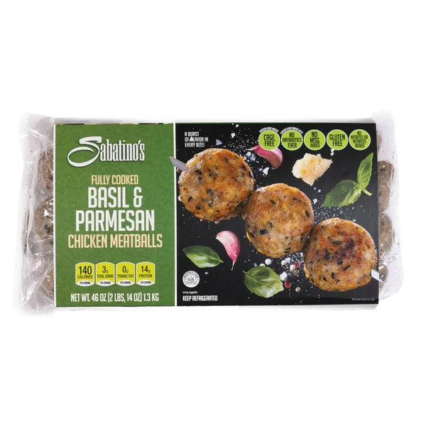 Sabatino's Basil Parmesan Chicken Meatballs, 14 oz