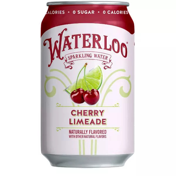 Waterloo Cherry Limeade Sparkling Water, 8 Count