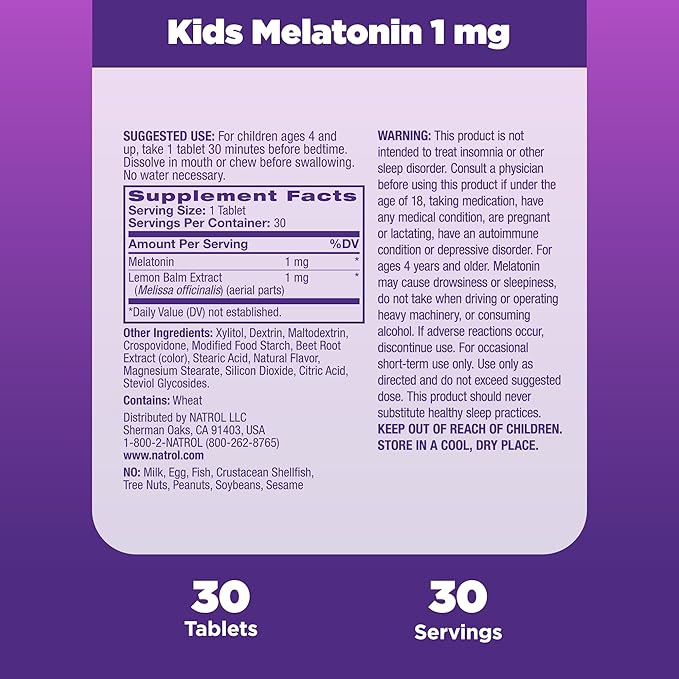 Natrol Kids Melatonin 1 mg, 30 Count