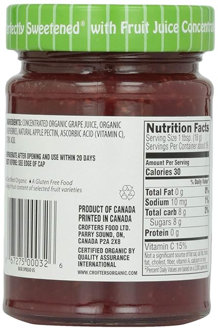 Crofter's Organic Raspberry Fruit Spread, 10 oz