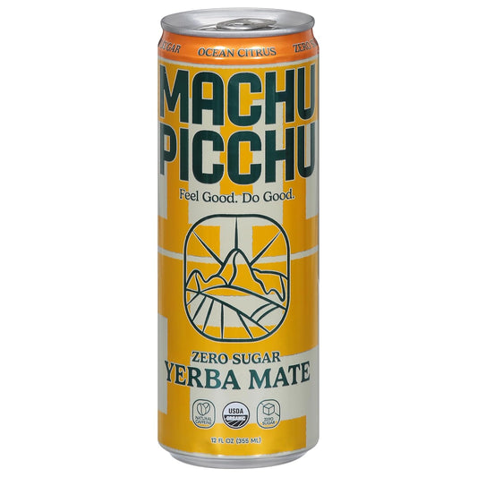 Machu Picchu Organic Zero Sugar Ocean Citrus Yerba Mate, 12 oz
